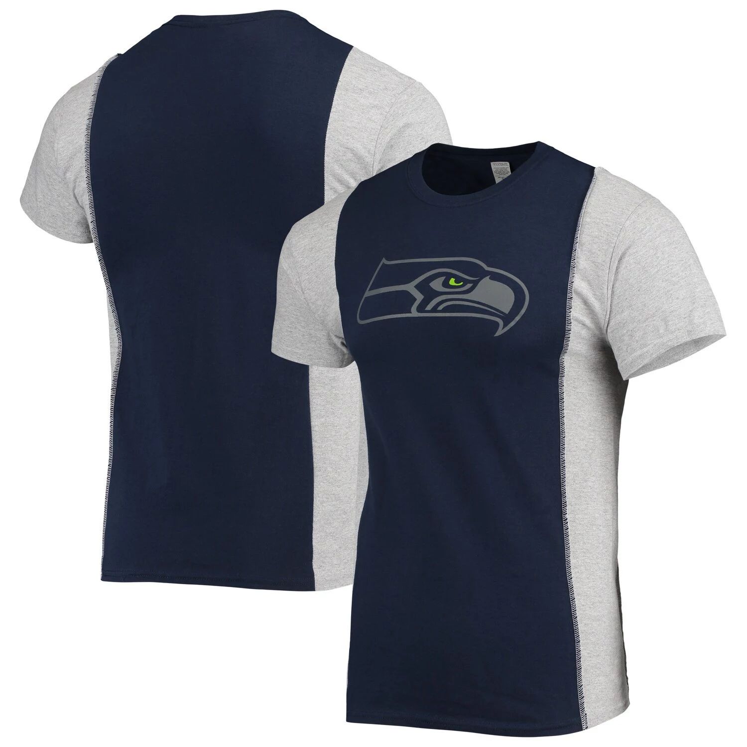 

Мужская футболка темно-синего/серого цвета с рисунком Refried Apparel Seattle Seahawks, экологически чистая футболка с разрезом, Синий, Мужская футболка темно-синего/серого цвета с рисунком Refried Apparel Seattle Seahawks, экологически чистая футболка с 