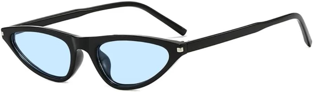 

Солнцезащитные очки для мужчин и женщин - защита UV400 - маленькие заклепки "кошачий глаз", цветные линзы, для занятий спортом на открытом воздухе и вождения DSVIGF, Black Blue