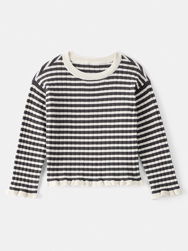 

OshKosh Футболка с длинными рукавами антрацитово-белого цвета