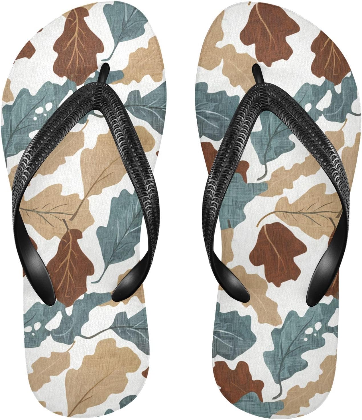

Вьетнамки с белыми листьями дуба, пляжный душ, резиновые нескользящие летние шлепанцы для мужчин и женщин Sinestour