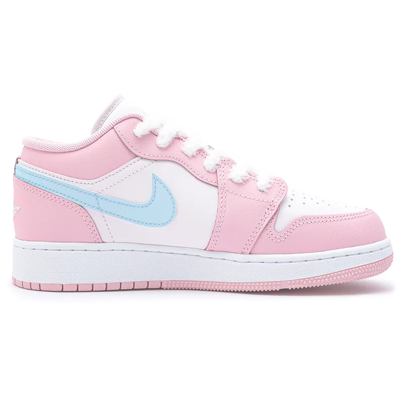 Jordan Кроссовки для скейтбординга Air 1 Sweet Pink Cat Paw из искусственной кожи низкие детские розовые голубые подростковые — фото 3