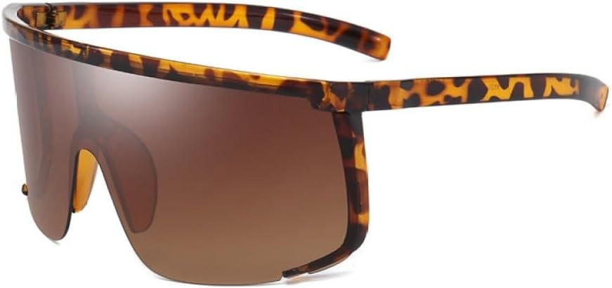 

Мужские солнцезащитные очки большого размера, солнцезащитные очки-щитки в полуободковой оправе для женщин, защитные очки с защитой от УФ-излучения UV400 WNCKSQ, Leopard-brown