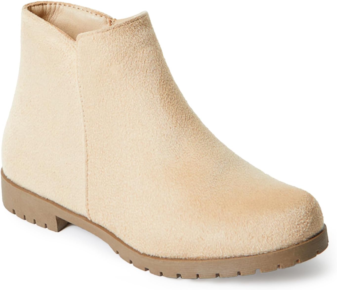 

Детские ботинки FabKids для девочек, короткие ботильоны с боковой молнией, обувь для верховой езды на низком каблуке, праздничные ботинки для детей, Brown-Slip On