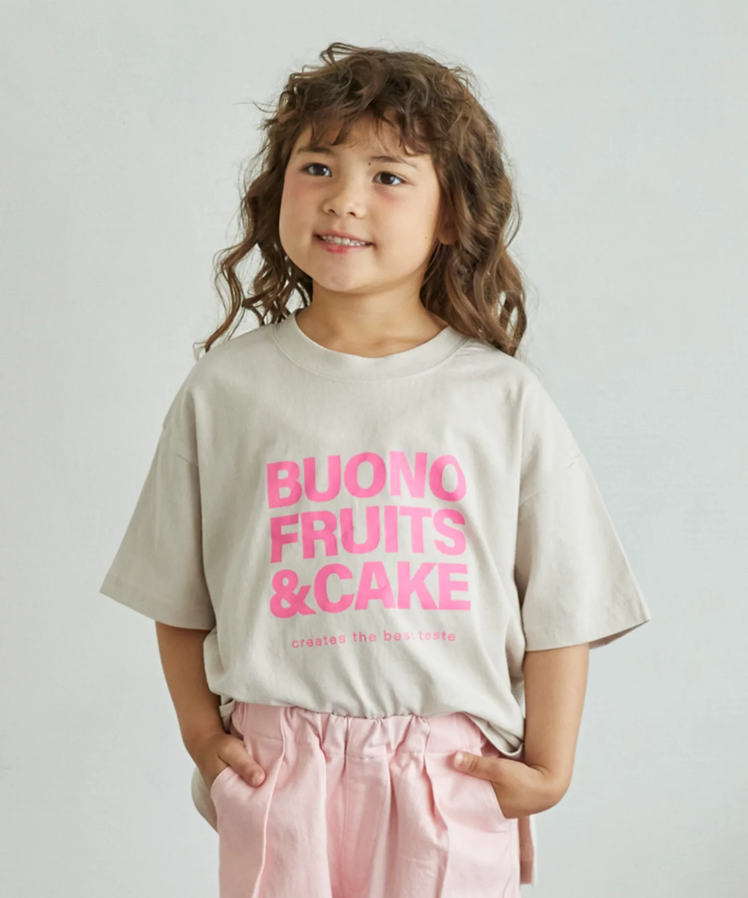 Детская футболка FRUITS & CAKE с принтом undeny бежевый
