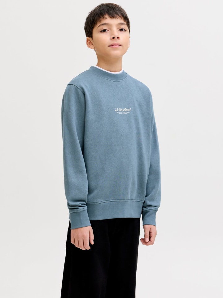 JACK & JONES Junior Толстовка с круглым вырезом, свободного кроя, JJESOHO, цвет «синий мираж» — фото 2