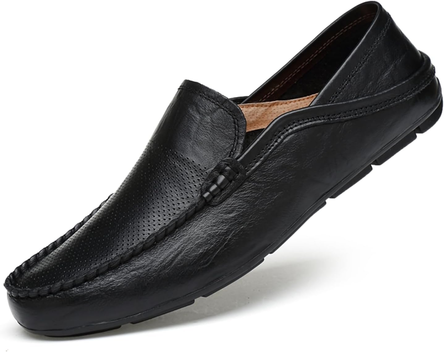 

Мужские пенни-лоферы Abborora, мокасины, летняя модная обувь, дышащие, без шнурков, плоские, корабельные туфли, черный