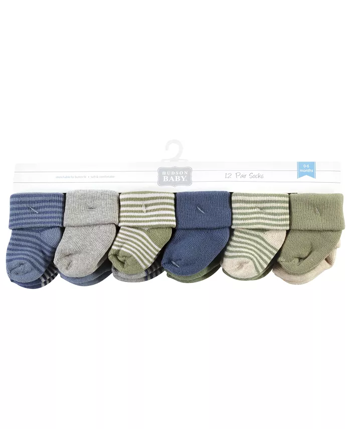 Носки для мальчиков Hudson Cotton Rich Newborn и Terry, Modern Elephant, 6-12 месяцев Hudson Baby, синий — фото 3