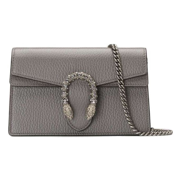 

Сумка dionysus tiger head leather chain shoulder messenger bag mini gray classic Gucci, серый