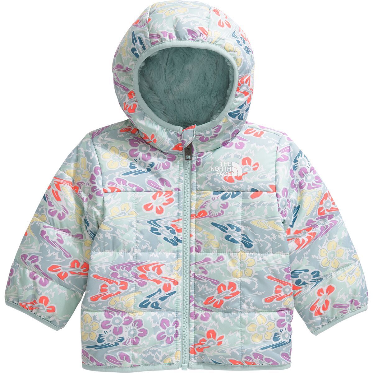 

Реверсивная худи с капюшоном на молнии Shasta для младенцев The North Face, цвет muted pine folk floral tossed print