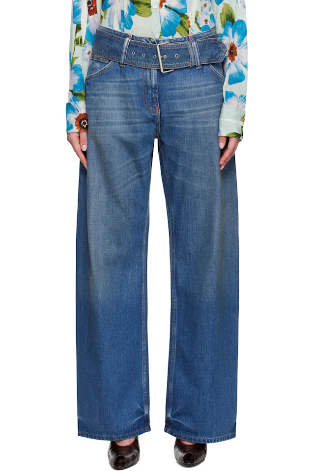 

Джинсы с поясом Acne Studios, синий