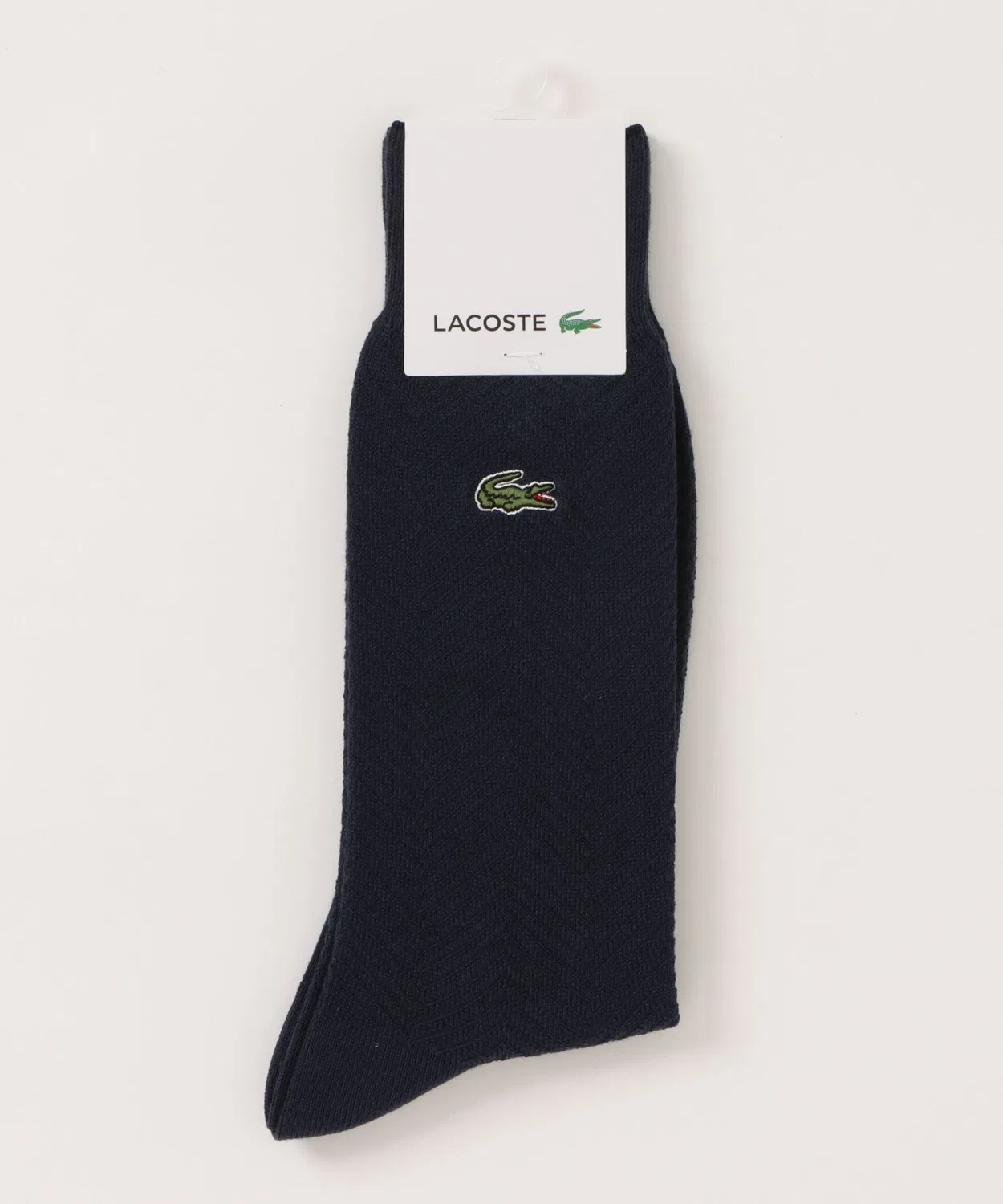 Носки LACOSTE хлопковые с рисунком елочка темно-синие