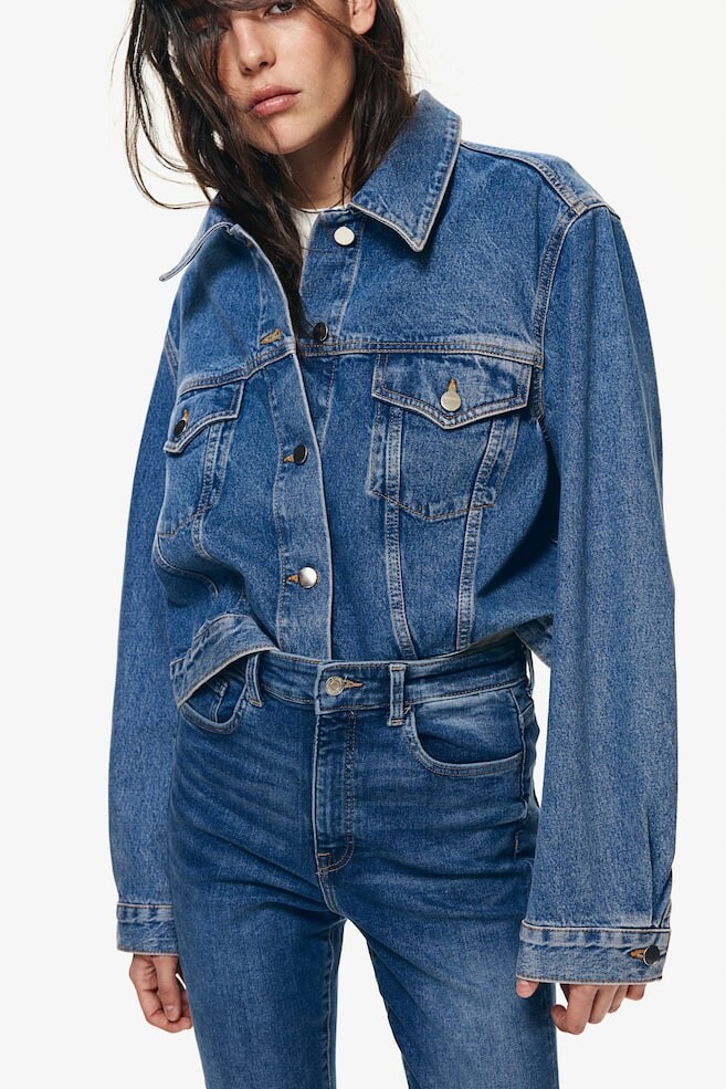 

True to you узкие ультра-высокие джинсы по щиколотку H&M, синий