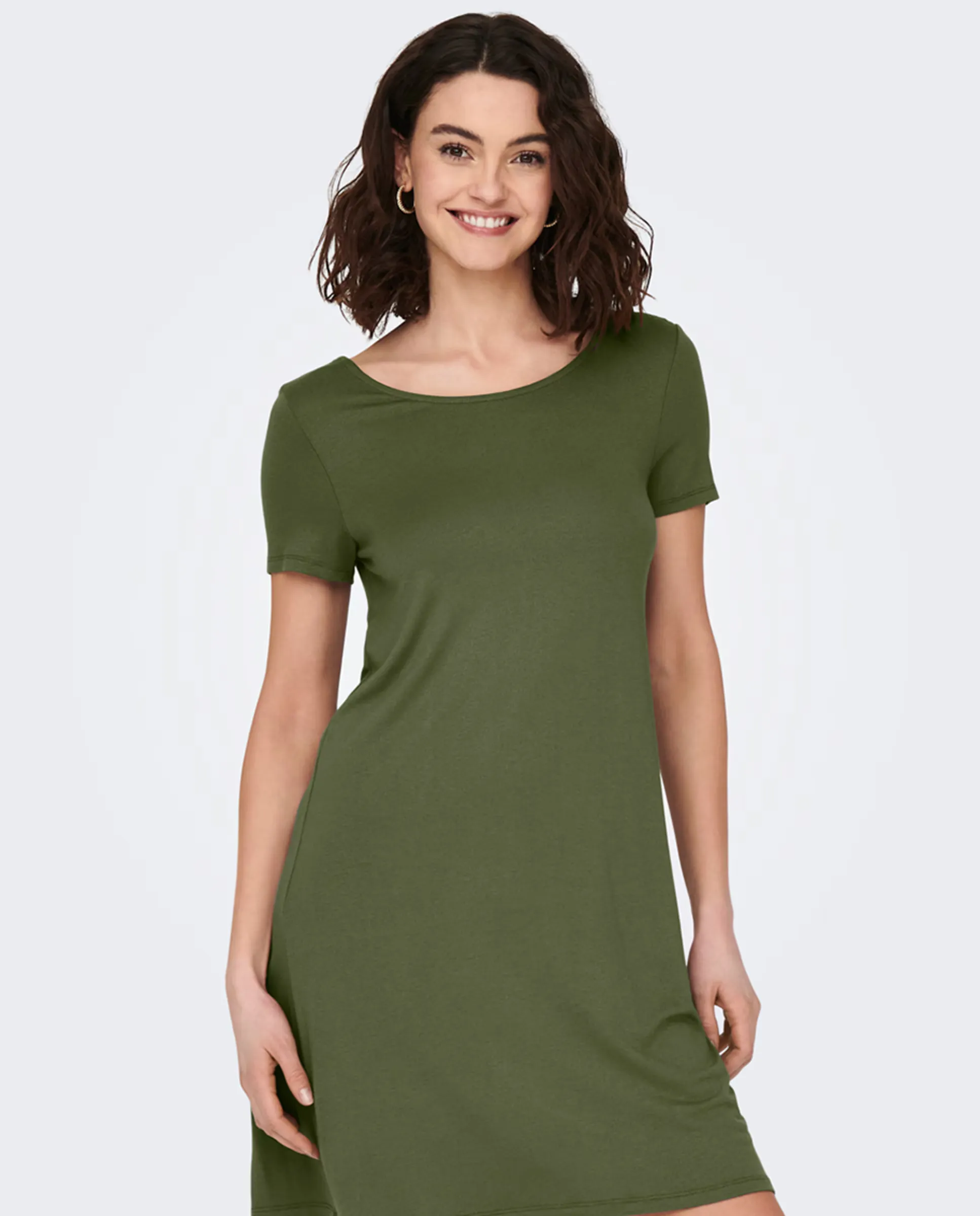 

Мини-платье с короткими рукавами и деталью на спине Only, цвет Verde pardo
