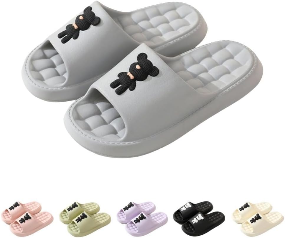 

Милые шлепанцы с медвежонком для женщин Albiva, серый