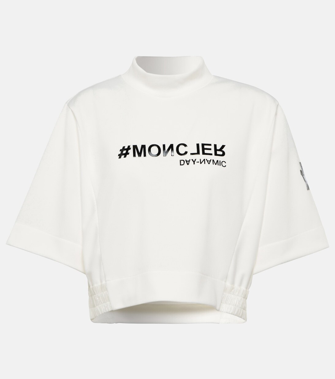 

Укороченная футболка с принтом MONCLER GRENOBLE, белый