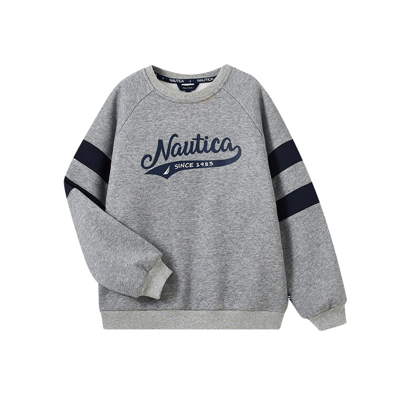 

Флисовая толстовка с круглым вырезом NAUTICA, светло серый