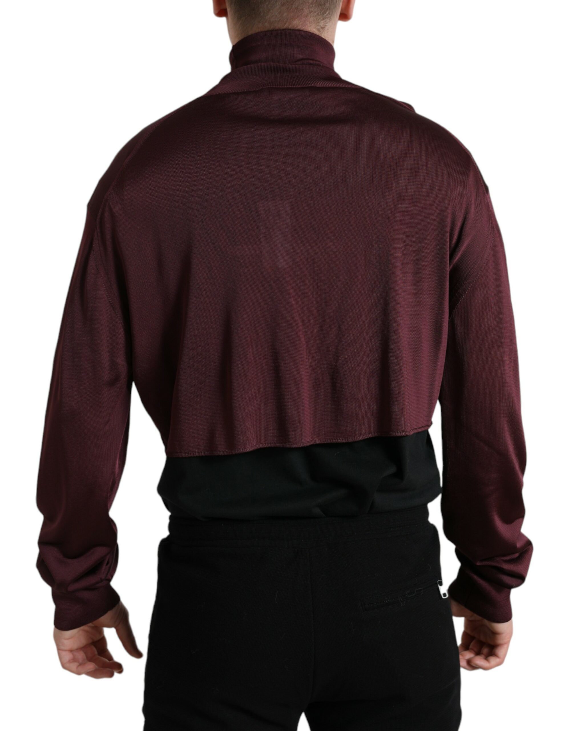 Водолазка из вискозы Maroon Dolce & Gabbana, бордовый — фото 3