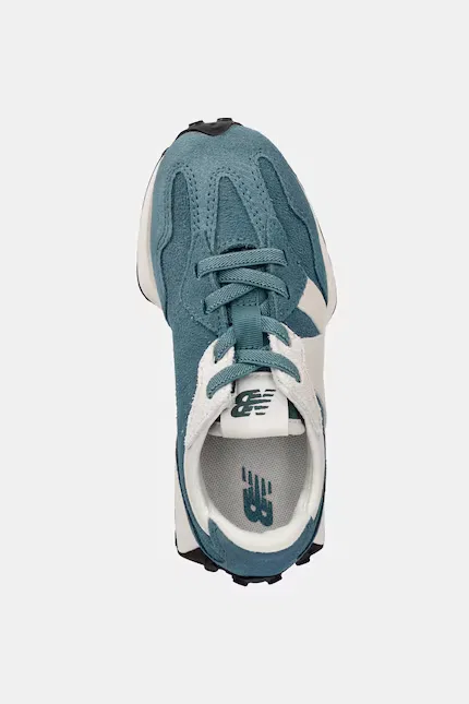 Кроссовки детские замшевые 327 New Balance, бирюзовый — фото 4