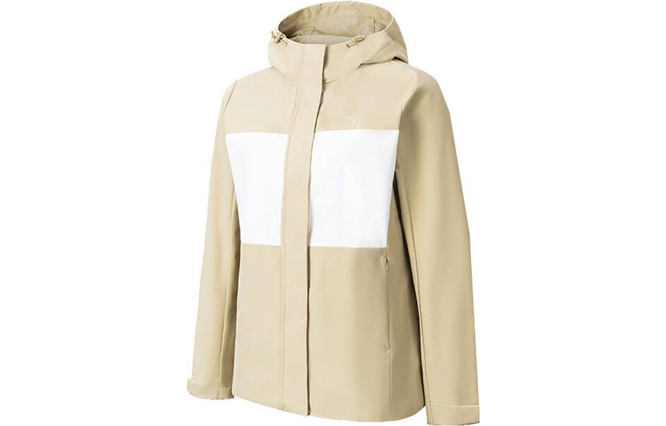 

Куртка ветровка Anta Outdoor Collection женская хаки/белый утиный пух, однотонная хаки/белый утиный пух
