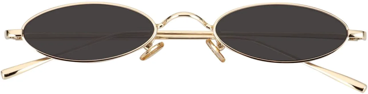 

Винтажные солнцезащитные очки MEETSUN 90-х годов, маленькие овальные, для женщин и мужчин, в металлической оправе, дизайнерские готические очки, C48-gold-gray