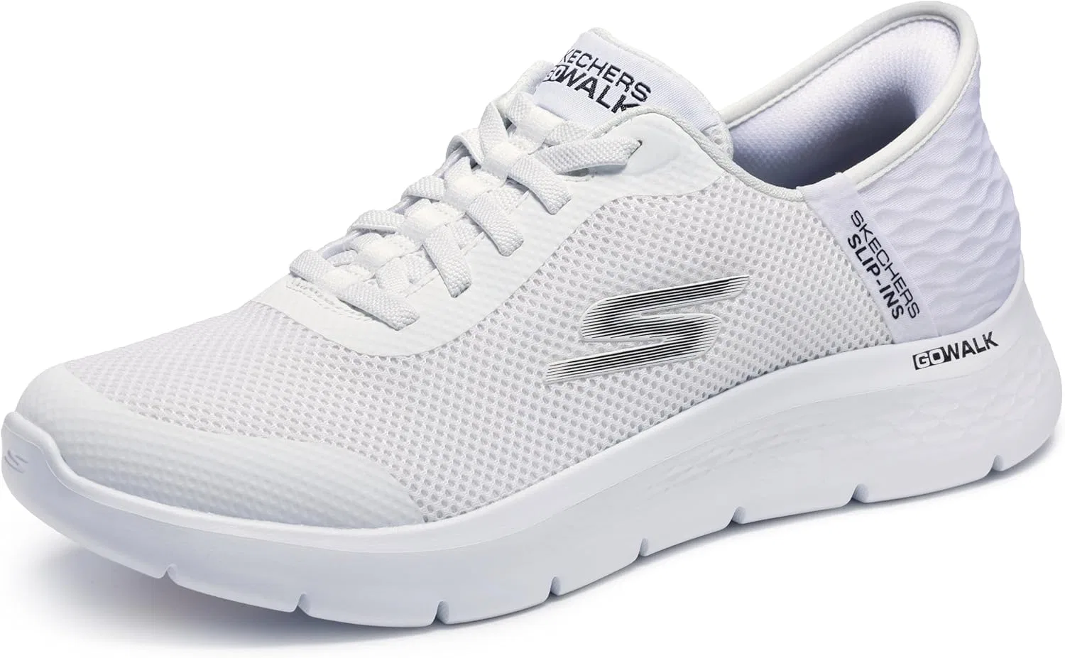 Кроссовки Skechers Men's Hands Free Slip-ins: Go Walk Flex Hands Up, White Textile Synthetic