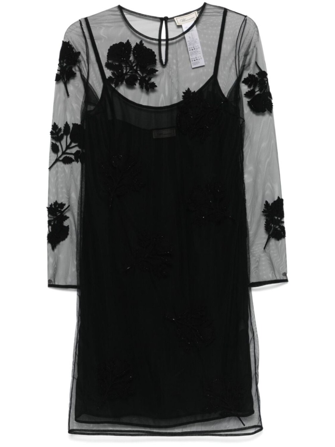 

Blumarine платье миди с цветочной нашивкой, черный