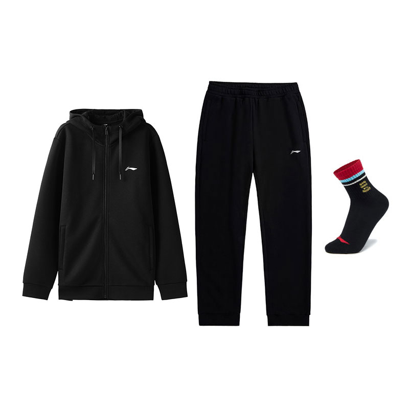 

Li Ning Casual Sportswear Men's Li-Ning, черный top+черный pants (includes socks)