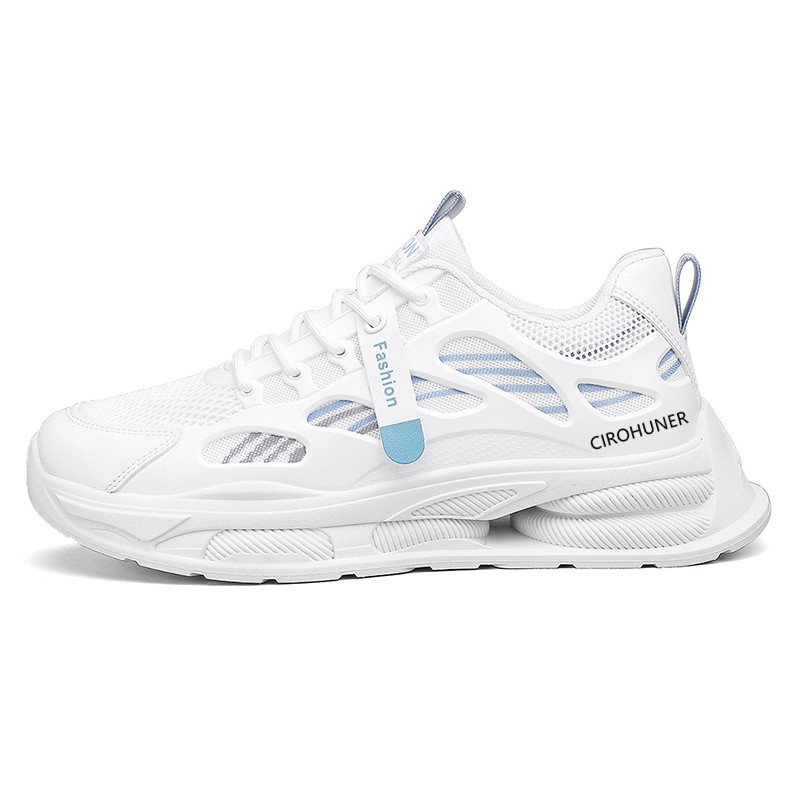 

CIROHUNER Низкие повседневные мужские кроссовки бело-голубые, цвет White Blue