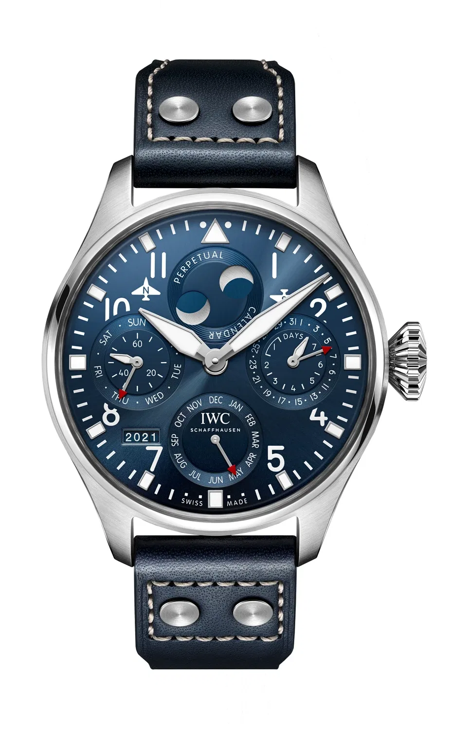 BОЛЬШИЕ ПИЛОТСКИЕ ЧАСЫ С ВЕЧНЫМ КАЛЕНДАРЕМ - IW503605 IWC SCHAFFHAUSEN, черный