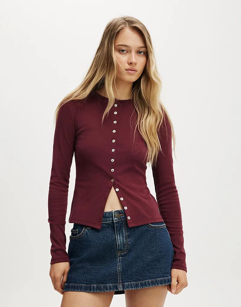 

Cotton On Топ Bailey с пуговицами в бордовом цвете