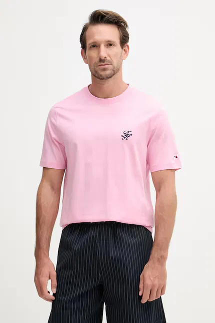 Футболка базовая хлопковая SUMMER Tommy Hilfiger, розовый