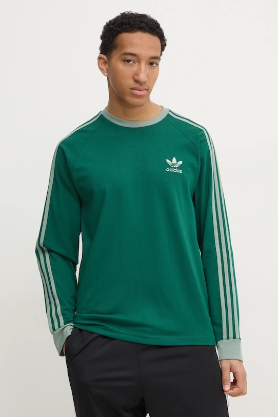 

Лонгслив 3-Stripes Adidas Originals, зеленый
