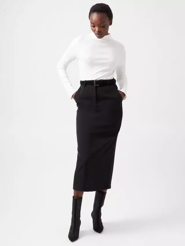 

Топ French Connection Sasia Mock Neck Long Sleeve, цвет winter/white