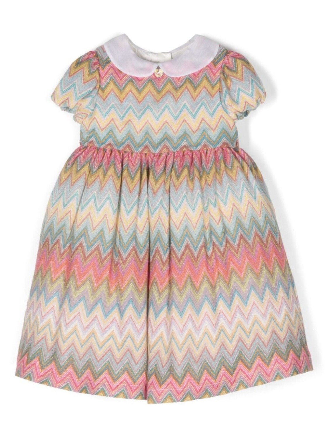

Missoni Kids платье с узором зигзаг, розовый