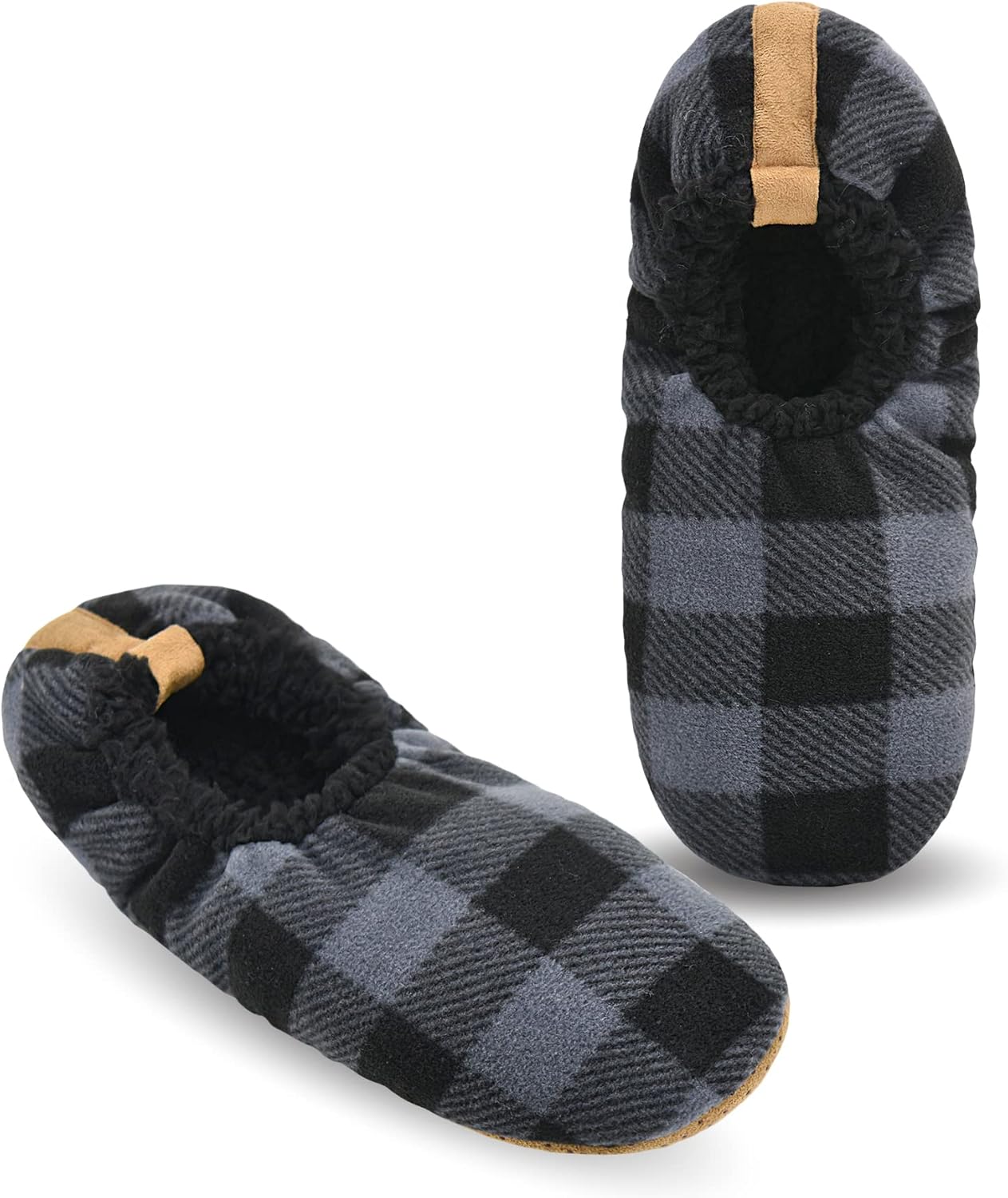 

Мужские носки-тапочки Keyela с противоскользящей подошвой, теплые тапочки-носочки с захватами для мужчин, пушистые домашние тапочки, черный