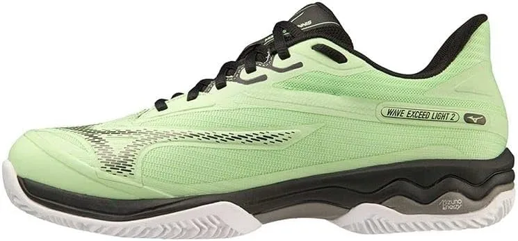 Мужские кроссовки для падлбола Mizuno Wave Exceed Light 2 CC, белый/черный/зеленый — фото 2
