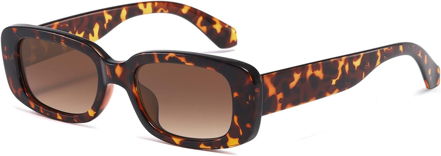 

Солнцезащитные очки Kimorn прямоугольной формы для женщин и мужчин, модные ретро-очки в стиле 90-х, защита от УФ-излучения UV 400, квадратная оправа, K1200, Leopard Frame Gradient Brown