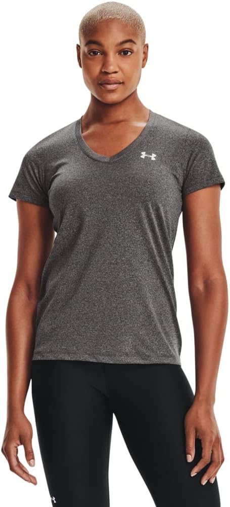

Under Armour женская футболка Tech V-Neck с коротким рукавом, Gray/ Metallic Silver, Серебристый, Under Armour женская футболка Tech V-Neck с коротким рукавом, Gray/ Metallic Silver