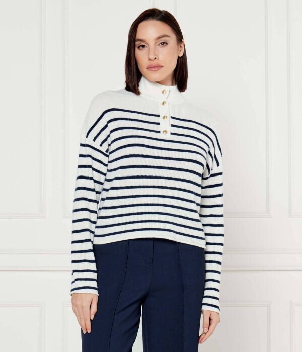 

Свитер женский Tommy Hilfiger шерстяной с воротником на пуговицах, белый