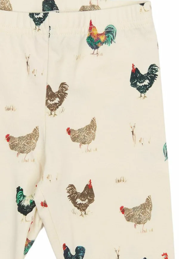 Леггинсы со звездами Petit Piao, Eggnog Rooster Aop — фото 3