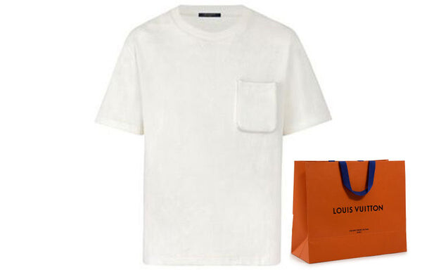 Футболка lv monogram dark print presbyopic 3d pocket for men white Louis Vuitton, белый — фото 4