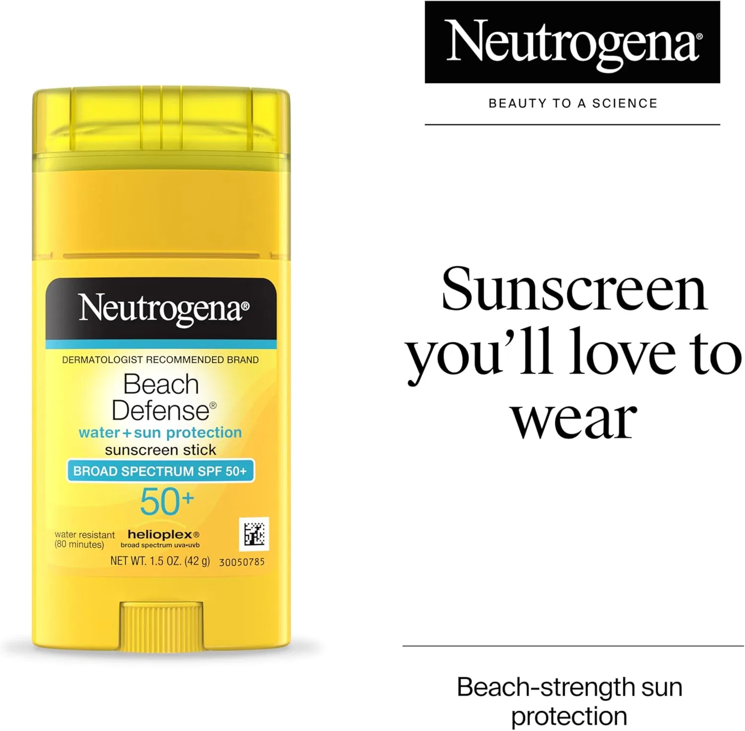 Солнцезащитный стик Neutrogena Beach Defense SPF 50, 42 г, желтый — фото 2