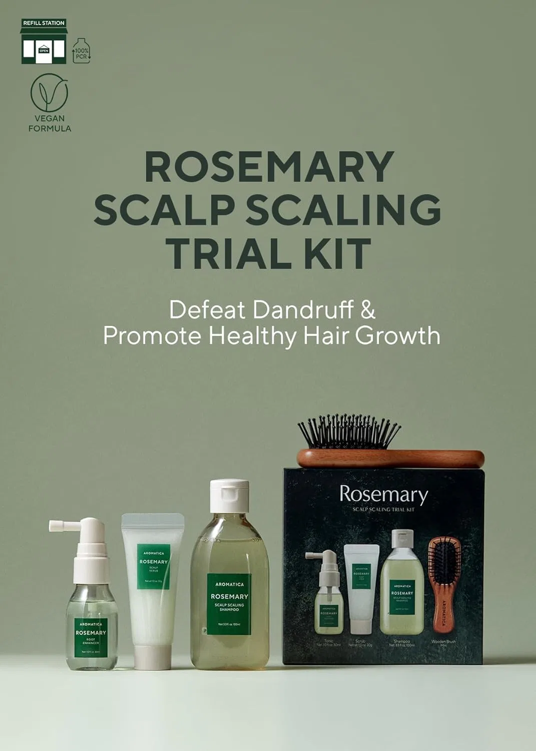 Дорожный набор AROMATICA Rosemary Scalp Scaling Trial Kit Aromatica — фото 2