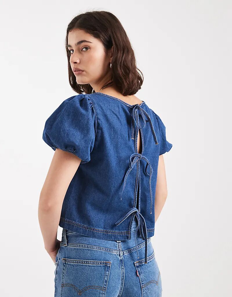 

Топ Miss Selfridge с короткими рукавами и завязками, цвет средний