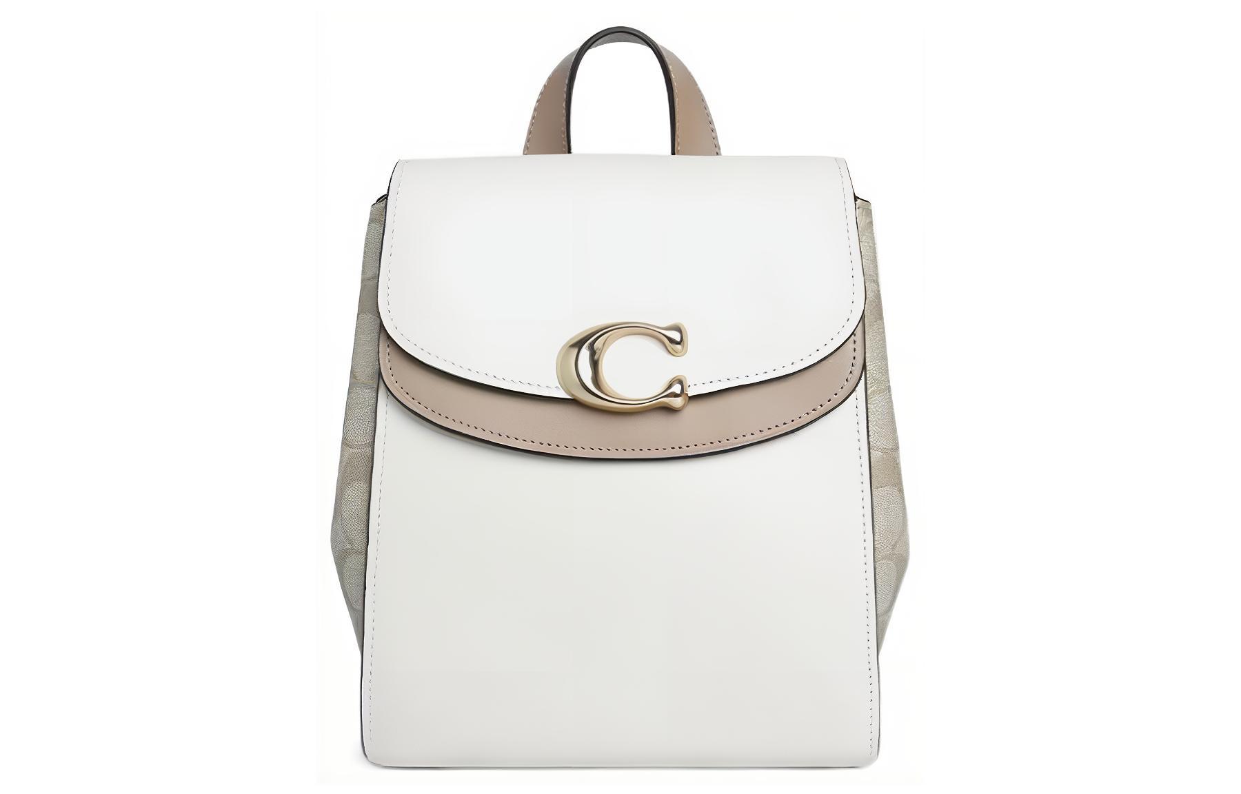 

Celia Canvas With Cow Leather Backpack Women's Light Khaki COACH