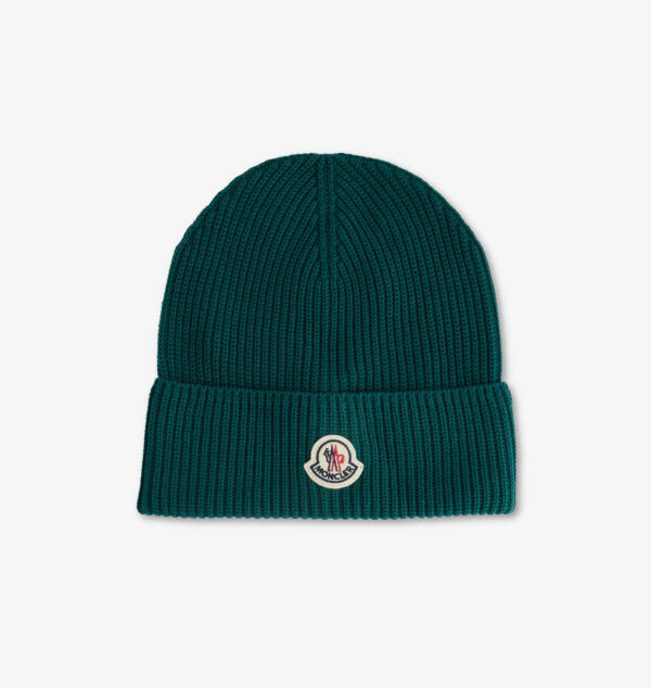 

Шапка-Бини из хлопка в рубчик Brand-Patch Moncler, зеленый