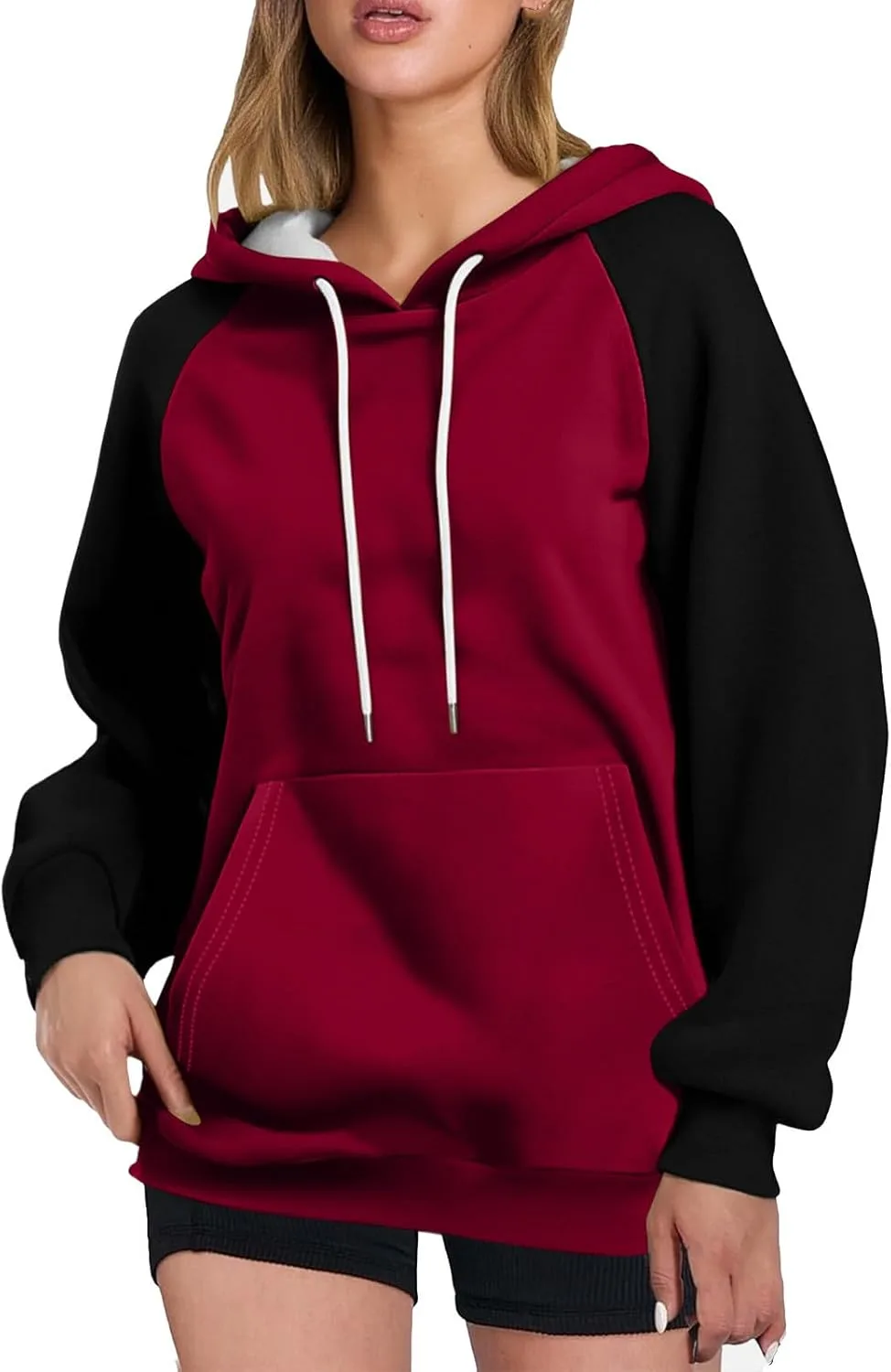 

Толстовка с капюшоном для мужчин Color Block Raglan Sleeve с карманом SCRRMZO