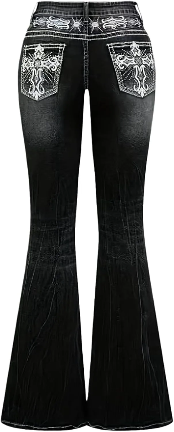 

Женские расклешенные джинсы Bell Bottom с вышивкой Y2K TimeGofate