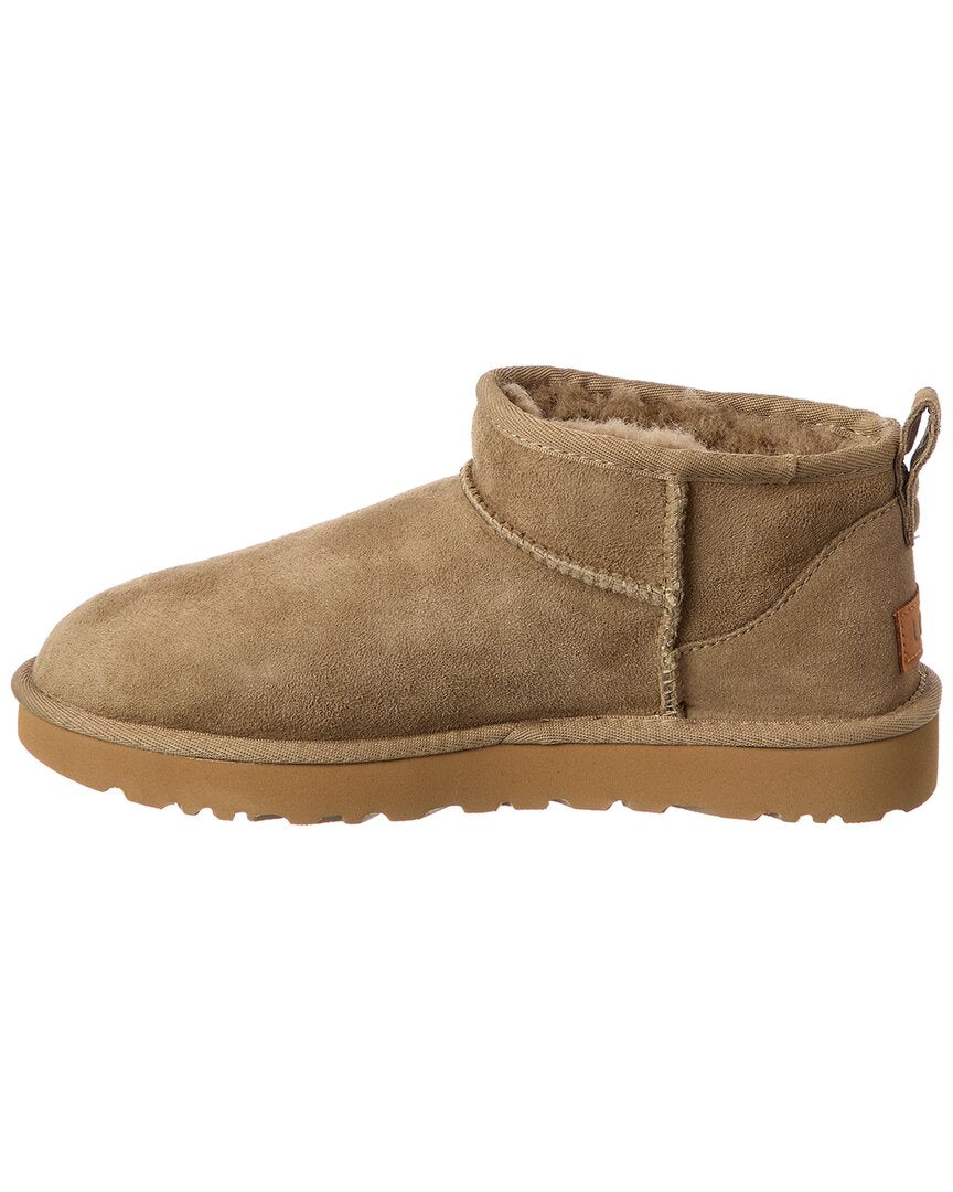 UGG Классические ультрамини сапоги из замши и овчины, коричневый — фото 2