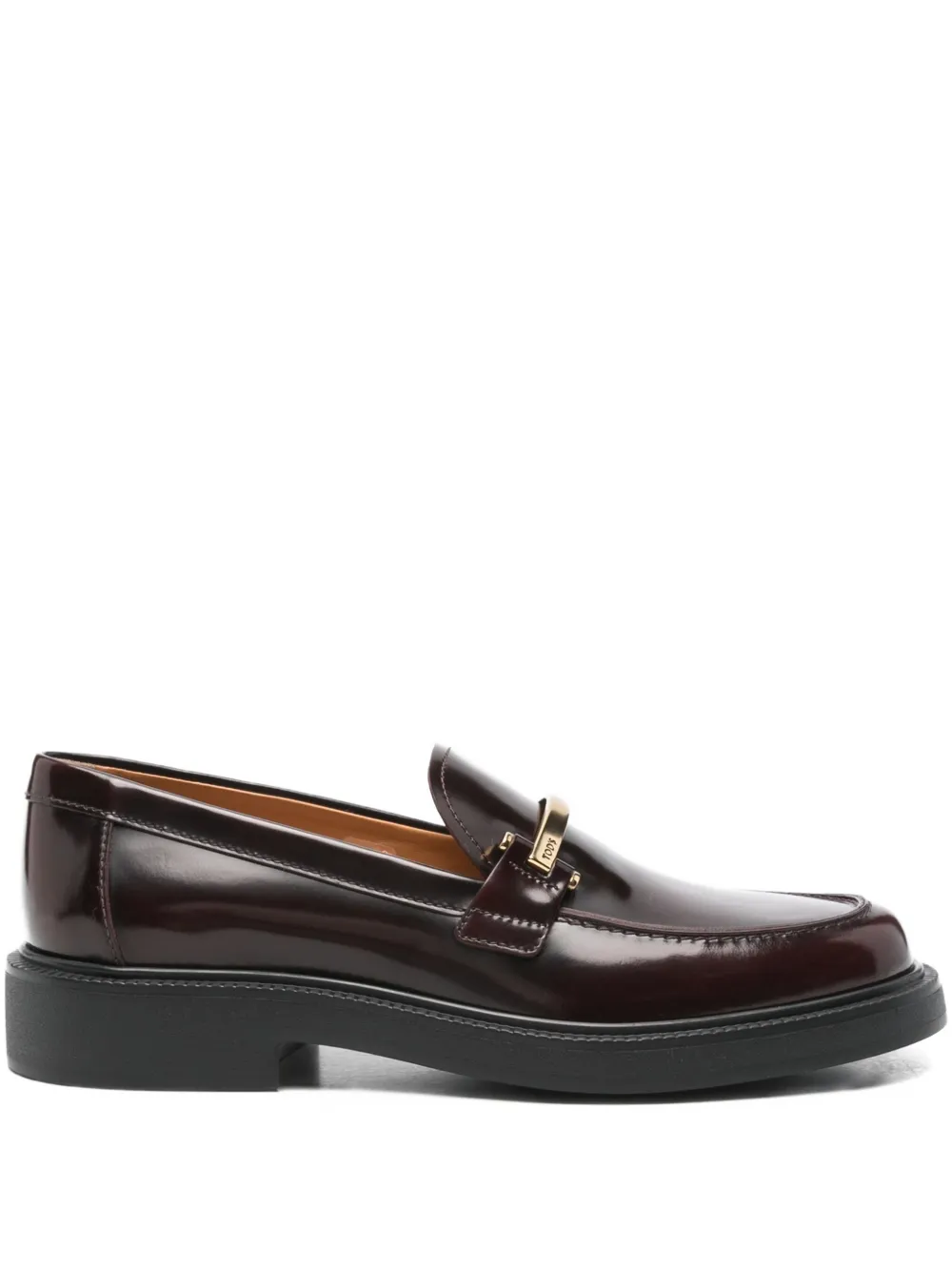 Кожаные мокасины с металлическими планками TOD'S, красный
